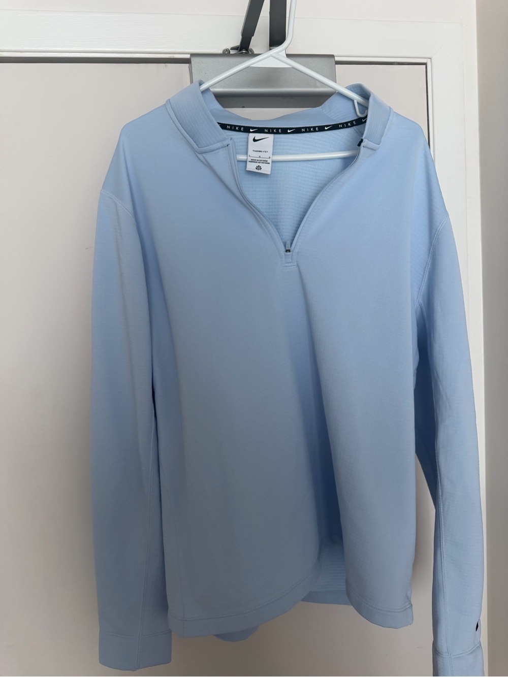 Nike Light Blue Quarter-Zip Pullover Top